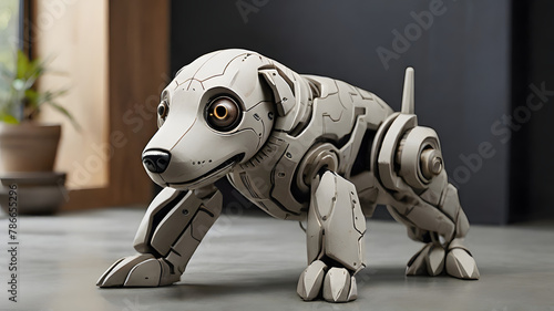 A robotic dog, blending futuristic elements with an endearing and playful design - AI © Dilip