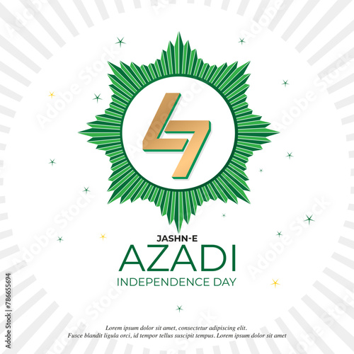 Celebrating 77 year Pakistan anniversary. Translate: Pakistan Azm e Alishan shad Rahe Pakistan Urdu calligraphic. Vector illustration. photo