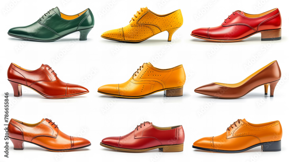 shoes collection isolated on white background shoes collection isolated on white background