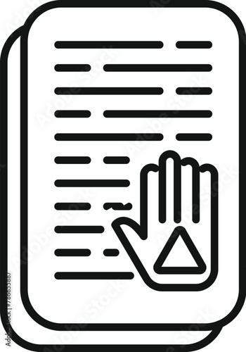 Civil paper disclaimer icon outline vector. Legal mark. Corporate application