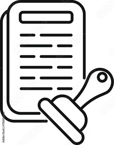 Mark disclaimer paper icon outline vector. Protection law. Letter notice