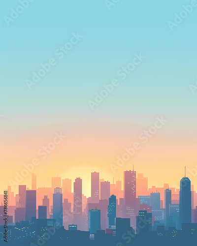 Geometric city background with a beautiful skyline © Orkidia