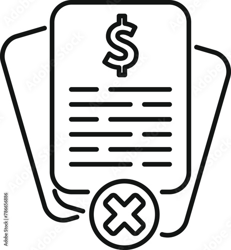 Disclaimer finance paper icon outline vector. File review. Sign contract mark