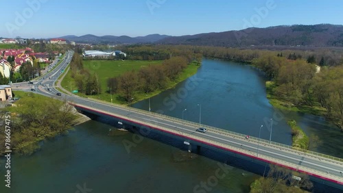 Wallpaper Mural San Beautiful River Bridge Sanok Rzeka Most Aerial View Poland Torontodigital.ca