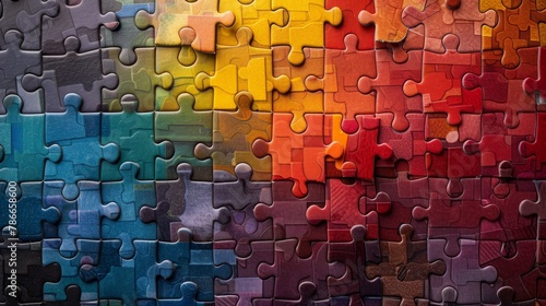 ieces of Understanding: Colorful Puzzle Background for World Autism Awareness Day photo