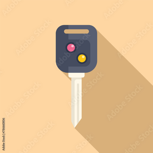 Auto key icon flat vector. Smart lock. Alarm security control