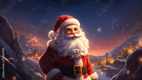 Santa Claus illustration, Merry Christmas
 photo