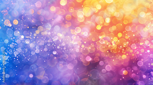 Abstract blur bokeh banner background. Rainbow colors, pastel purple, blue, pale pink bokeh background