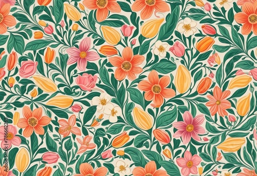 Colorful Floral Pattern in bright colours 