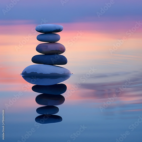 stack of stones on the beach