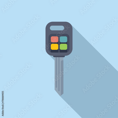 Electronic smart key icon flat vector. Access security. Caution ignition