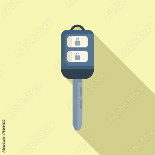 Smart entrance key icon flat vector. Wireless boot. Start alarm fob