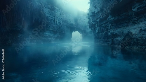 Mystic Cave Waters in 4K Silence. Concept Nature, Cave, Mystical, Water, 4K