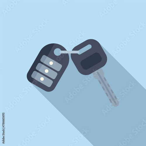 Alert key control icon flat vector. Modern vehicle. System start device