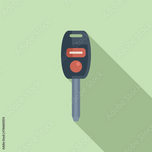 Smart key access icon flat vector. Vehicle security. Modern system safe