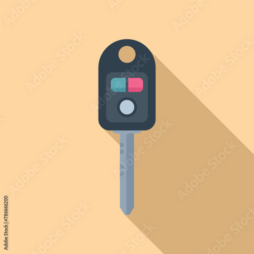 Smart alarm key icon flat vector. Vehicle electronic. Service safe chip