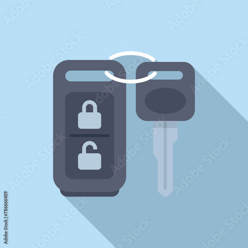 Smart key access icon flat vector. Chip emblem. Start alarm system