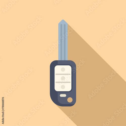 Digital smart key icon flat vector. Security control. Chip object