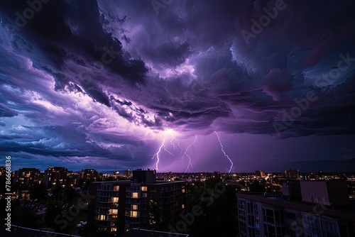 Dramatic thunderstorms - Capturing lightning strikes and stormy skies, Striking imagery capturing the raw power of dramatic thunderstorms photo