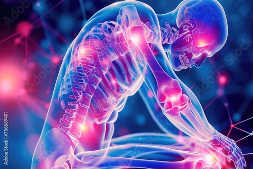 Fibromyalgia: Chronic pain condition affecting muscles, tendons, and ligaments, A debilitating chronic pain disorder characterized by widespread musculoskeletal pain photo