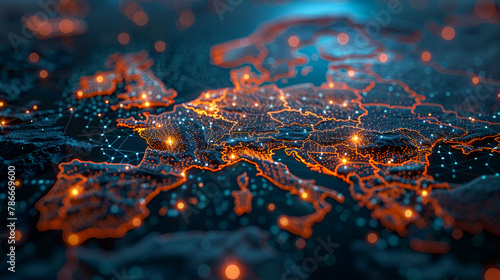 Germany Map Global Network, Blockchain,A detailed map of china glowing in the dark showcasing its cities and provinces under artificial, Orange world map HD 8K wallpaper Stock Photographic Image