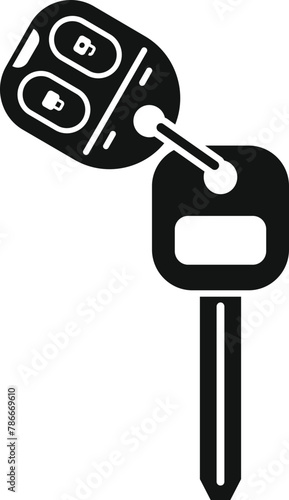 Car alarm system key icon simple vector. Security access. Engine trunk digital