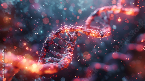 Genetic information HD 8K wallpaper Stock Photographic Image,
An illustration of a mutating virus in a futuristic style on a dark background with DNA structure Flu strain evolution a modern illustrat
 photo