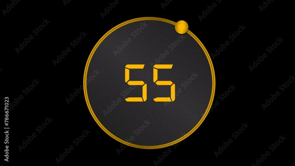 Transparent Alpha Countdown Timer Overlay video For Gym workout or rest timer. Transparent Alpha Countdown Timer Overlay video For Gym workout or rest timer.