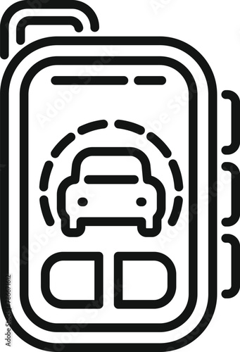 Car alarm system icon outline vector. Smart security. Keyless secure