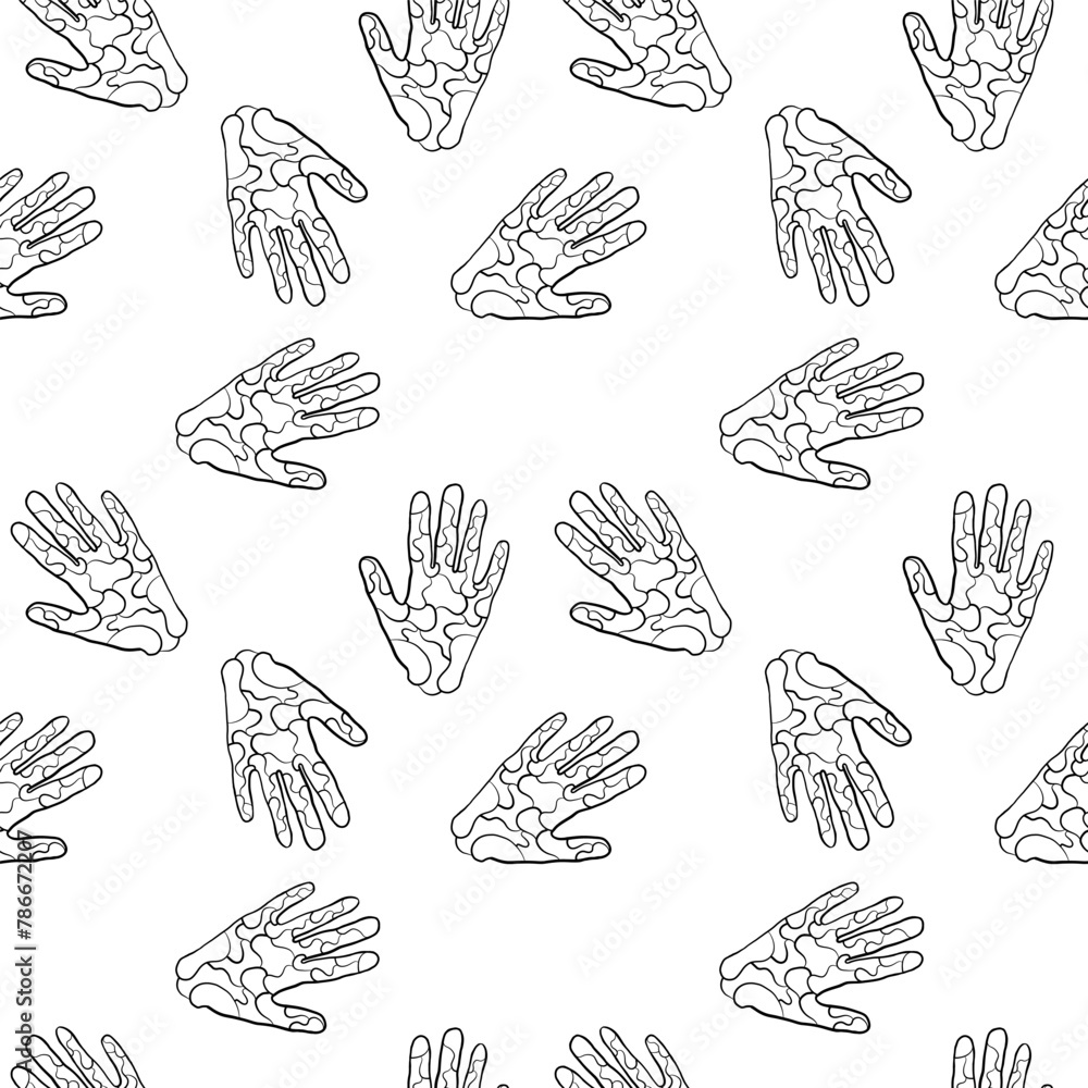 A monochrome illustration of a seamless pattern featuring a symmetrical arrangement of black dots resembling a flower or plant, creating a circlelike design on a white background A monochrome illustration of a seamless pattern featuring a symmetrical arrangement of black dots resembling a flower or plant, creating a circlelike design on a white background