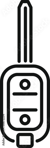 Antenna key control icon outline vector. Vehicle security. Lock caution