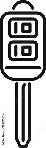 Long key control icon outline vector. Vehicle security. Safety alarm start