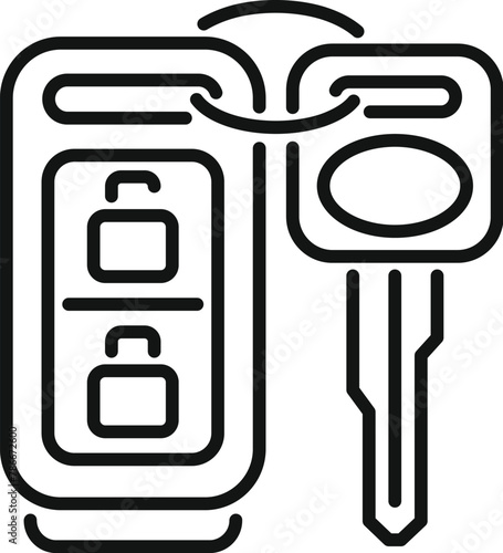 Smart key control icon outline vector. Security device. Drive electronic safe