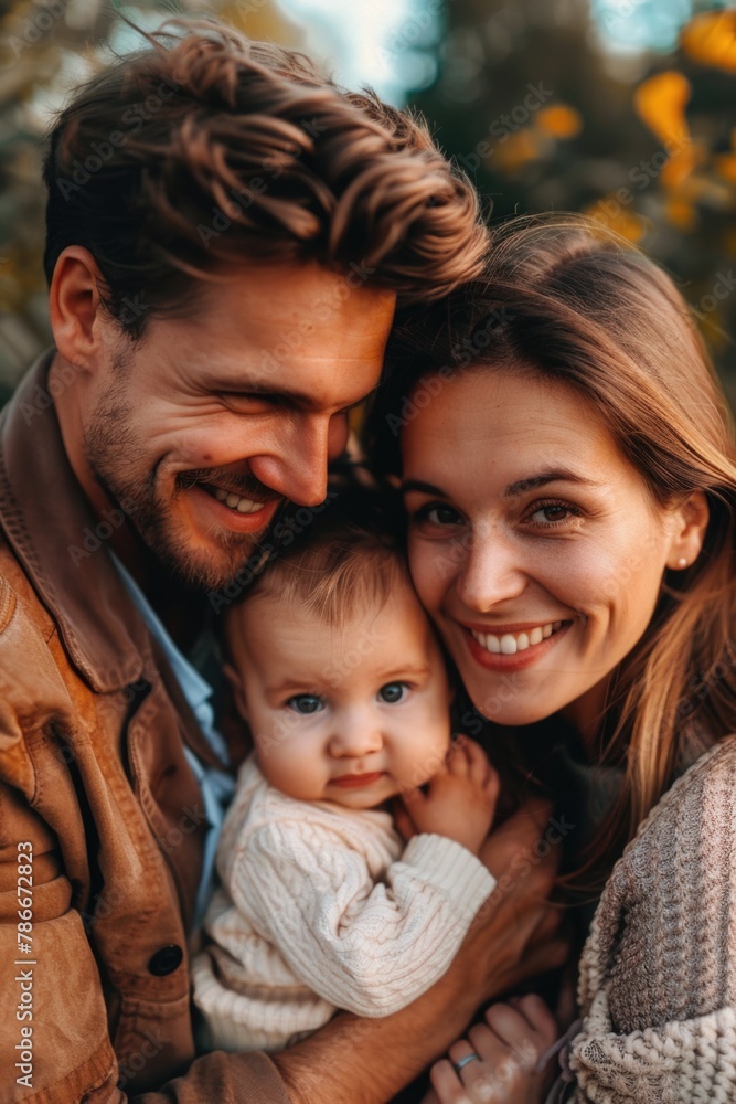A man and a woman holding a baby. Ideal for family and parenting concepts A man and a woman holding a baby. Ideal for family and parenting concepts