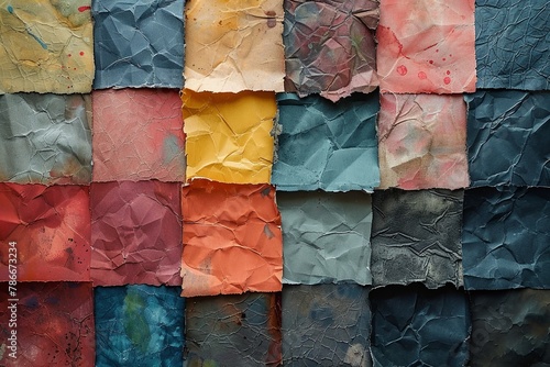 Wabi-sabi background, where hand-made paper meets natural dye and sumi ink. photo