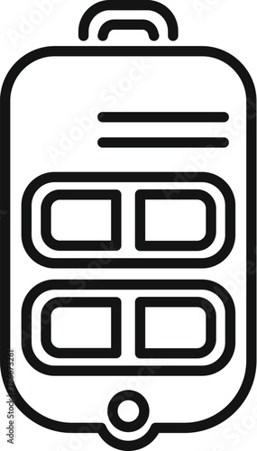 Smart auto key icon outline vector. Control security. Access safe chip
