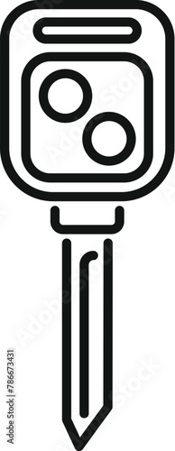 Car remote control key icon outline vector. Smart security. Safe chip