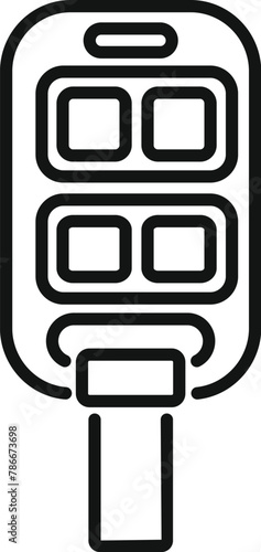 Electronic smart key icon outline vector. Access security. Caution ignition