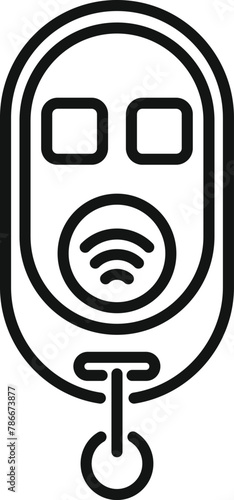 Smart entrance key icon outline vector. Wireless boot. Start alarm fob