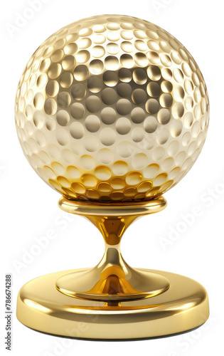 PNG Golf trophy shiny ball gold photo