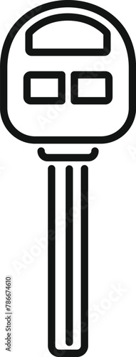 Safe chip control icon outline vector. Security vehicle. Metallic digital trunk