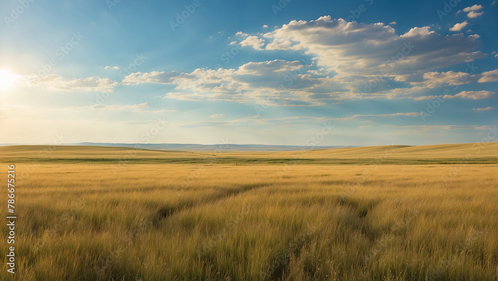 wheat field and sky, field and sky, field of wheat