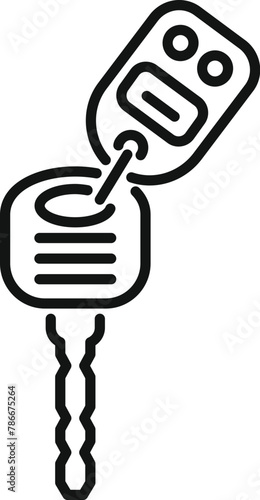 Smart alarm key icon outline vector. Vehicle electronic. Service safe chip