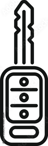 Alert smart key icon outline vector. Access start. Code caution service