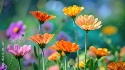 Colorful flowers that are straightforward