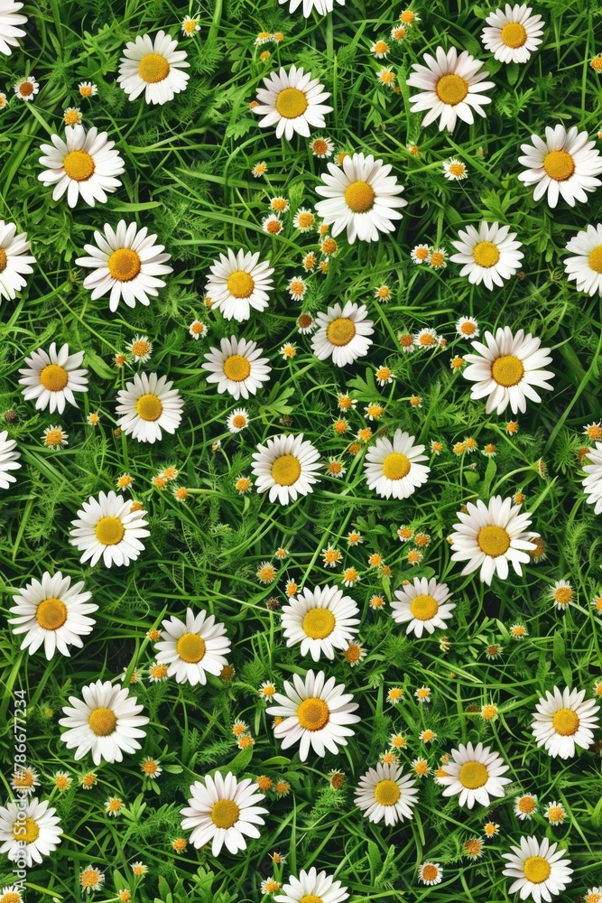 A field of white daisies with yellow centers. Suitable for floral backgrounds A field of white daisies with yellow centers. Suitable for floral backgrounds