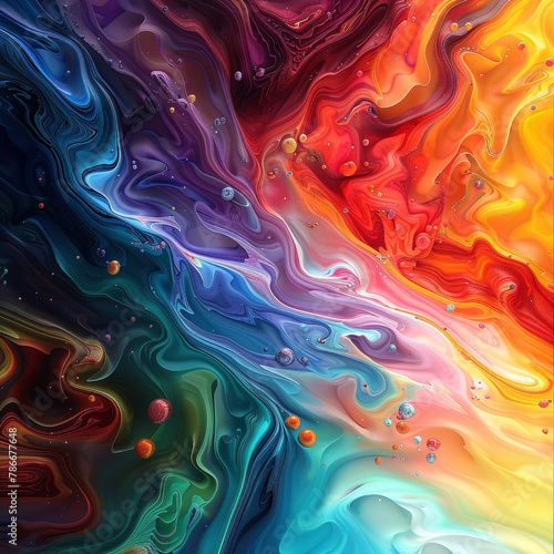 Explosion of vibrant colors. Image made by artificial intelligence. 