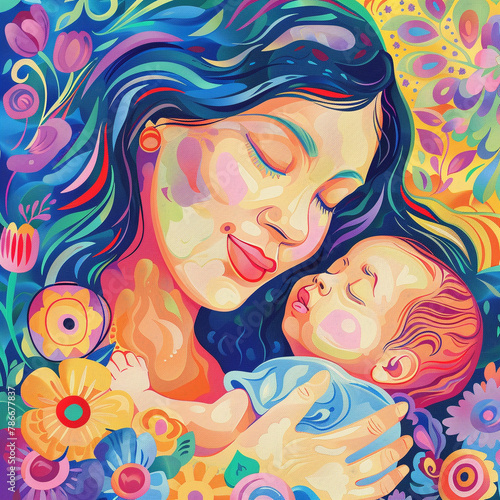 Celebrating mother s love. Image made by artificial intelligence. 