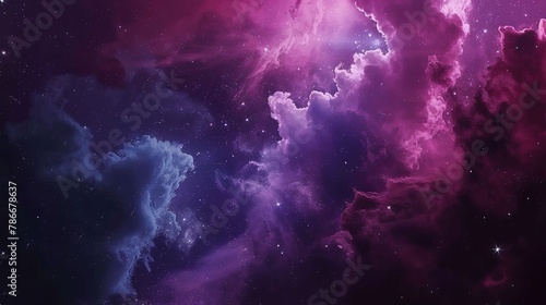 An illustration of a dreamy space background filled with shining stars, nebulae, and colorful clouds. It depicts a fantasy galaxy scene