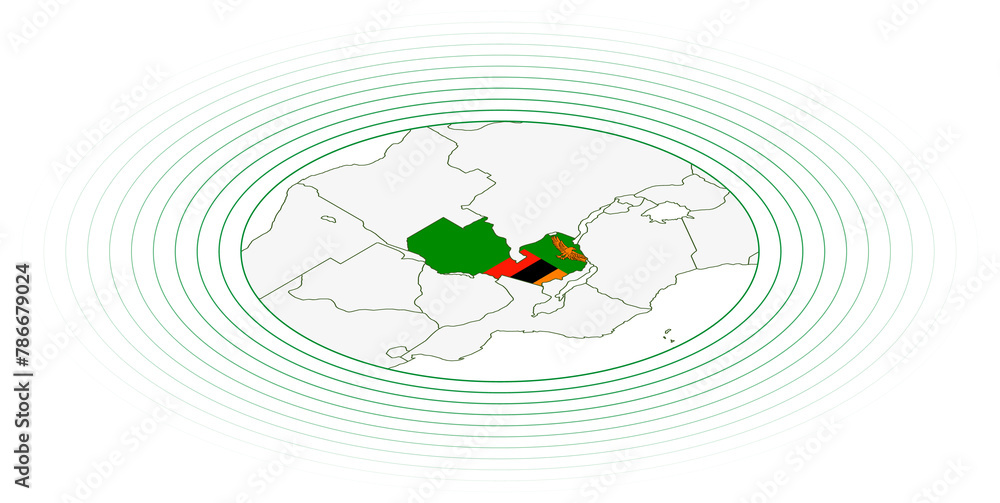 Zambia oval map.